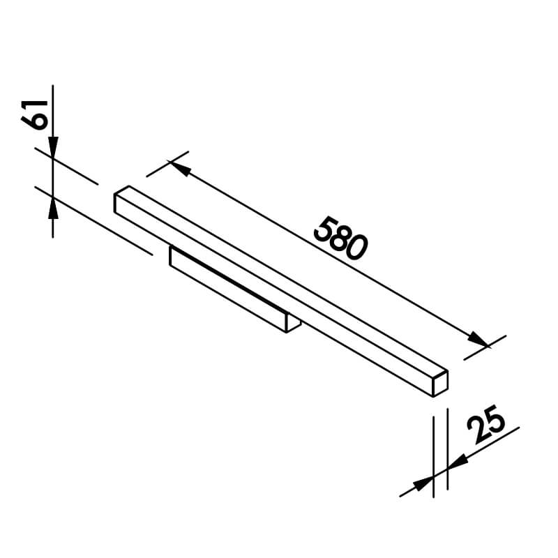 Arandela Newline Fit25 Wall LED 16 Watts Alumínio/Acrílico 580mm 655LED