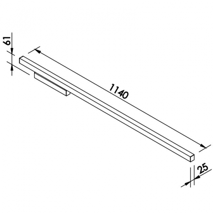 Arandela Newline Fit25 Wall Led 32 Watts Alumínio/Acrílico 1140mm 657LED