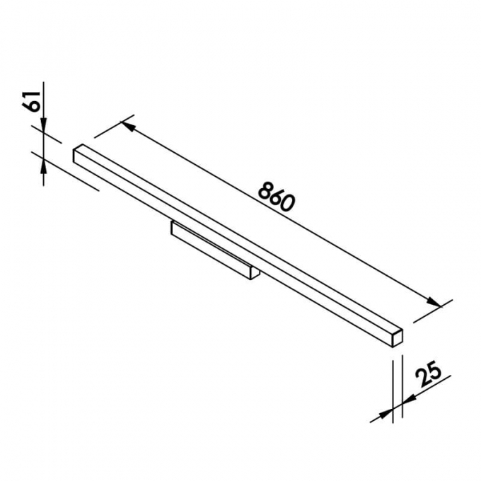 Arandela Newline Fit25 Wall Led Central 24 Watts Bivolt Alumínio/Acrílico 86cm 646LED
