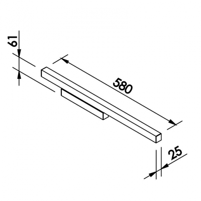 Arandela Newline Fit25 Wall LED 16 Watts Alumínio/Acrílico 580mm 655LED