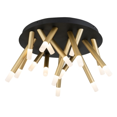 Plafon Bella Manaca Preto e Dourado 24 watts 3000K Ø625mm BD001M