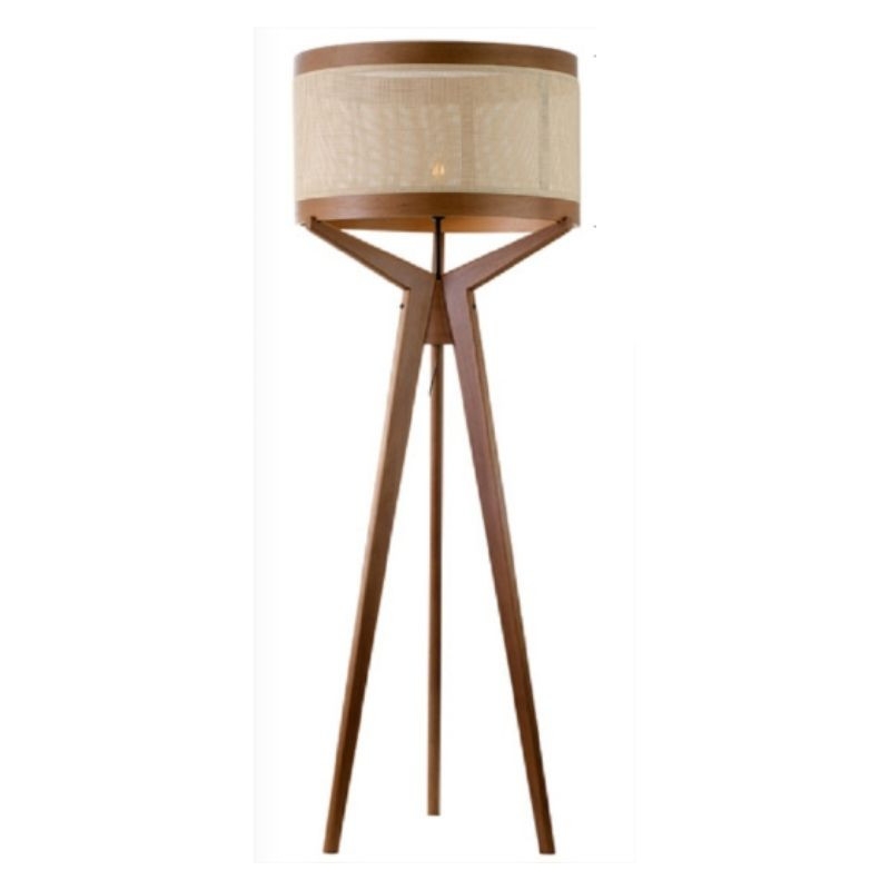 Coluna de Piso Madelustre Navi Cúpula Tela Natural 1L E27 Ø650x1700mm 2928