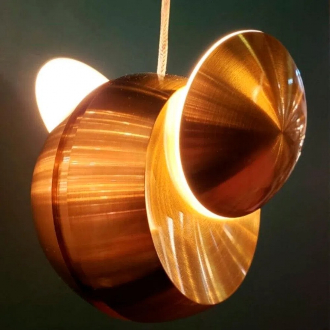 Pendente Bella Papillon Dourado Fosco 6 Watts 3000K Ø120x120mm  EG001