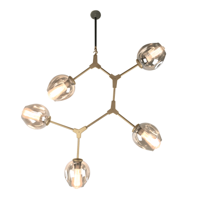 Pendente Bella Orbe Dourado e Champagne 5L E27 950x800x400mm KY001SG