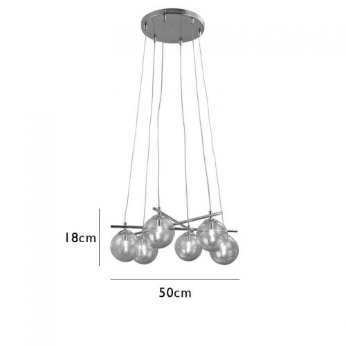 Pendente Bella Asta Cobre e Transparente 6L G9 Ø655x345x255mm OD039R