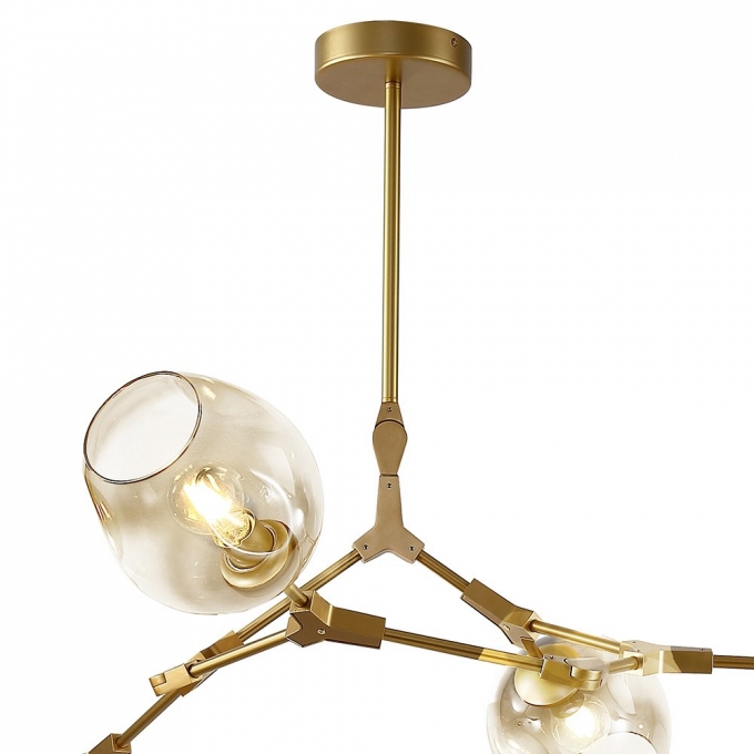 Pendente Bella Orbe Dourado e Champagne 5L E27 950x800x400mm KY001SG