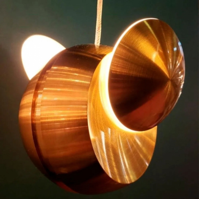 Pendente Bella Papillon Dourado Fosco 6 Watts 3000K Ø120x120mm  EG001