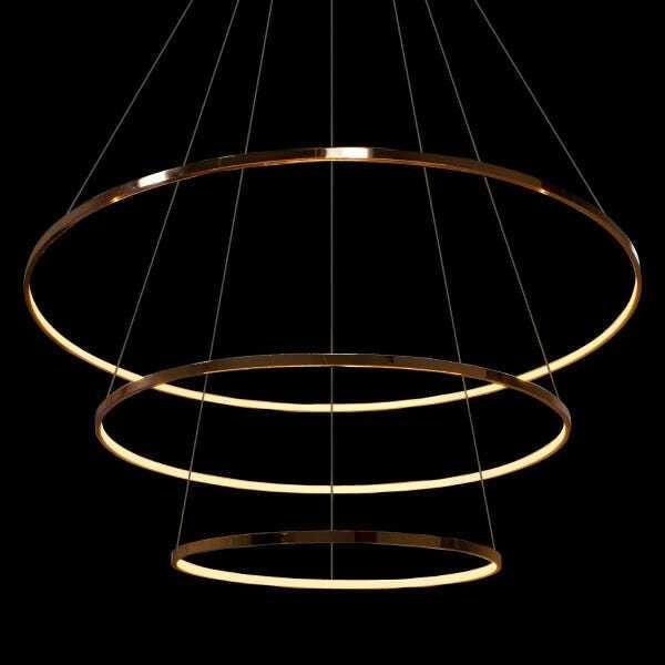 Pendente Bella Birdie Rose Gold 39 watts 3000K 
Anéis Ø800/600/400mm KW002E