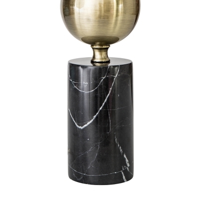 Base para Abajur Bella Di Bronze e Mármore Preto 1L E27 500mm GL011 (Sem Cúpula)