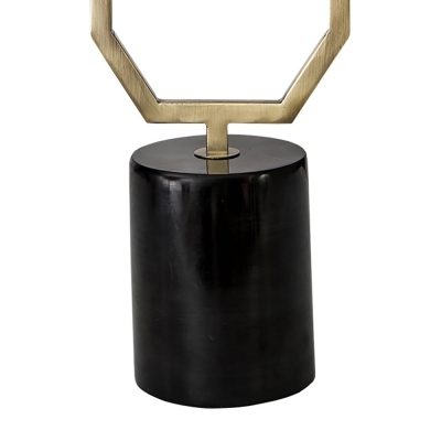 Base para Abajur Bella Anita Dourado e Mármore Preto 1L E27 550mm GL009 (Sem Cúpula)