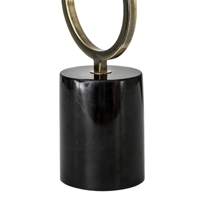 Base para Abajur Bella Tarsila Dourado e Mármore Preto 1L E27 555mm GL008