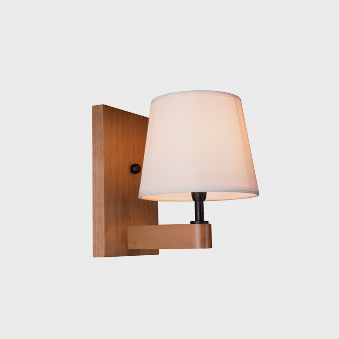Arandela Madelustre Yasmin Madeira e Cúpula Algodão 1L E14 Ø230x290mm 3056