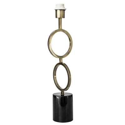 Base para Abajur Bella Tarsila Dourado e Mármore Preto 1L E27 555mm GL008