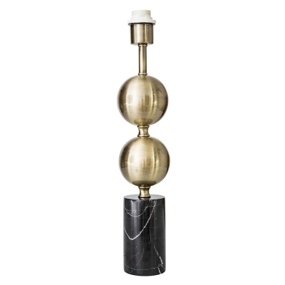 Base para Abajur Bella Di Bronze e Mármore Preto 1L E27 500mm GL011 (Sem Cúpula)