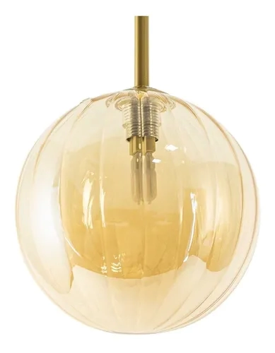 Pendente Starlux Malu 1L G9 Ouro Fosco e Globo Âmbar Ø150mm ZR061-S-AB