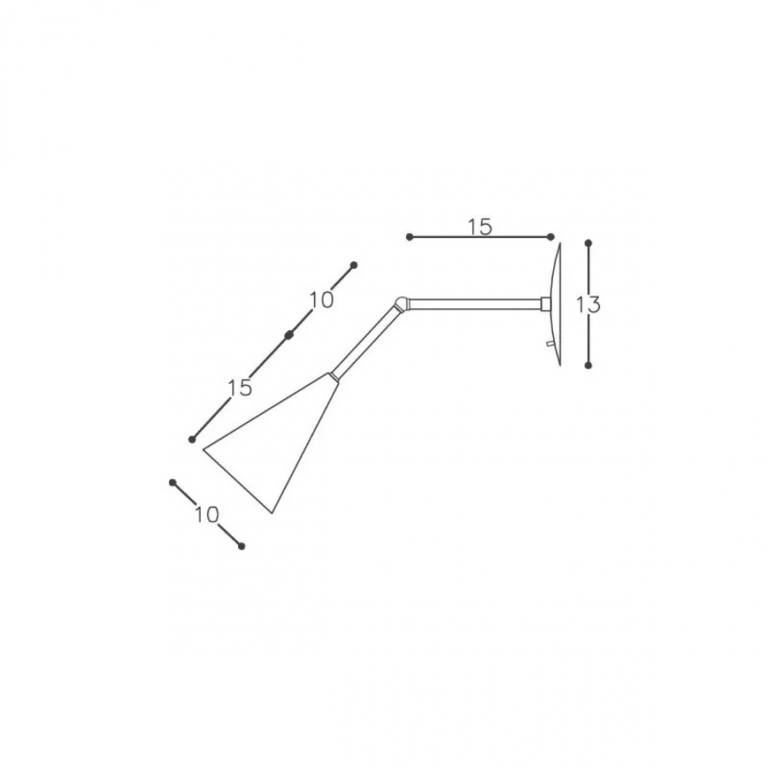 Arandela DM LUMI Isis Alumínio 1L E27 Ø100x250x150mm 623