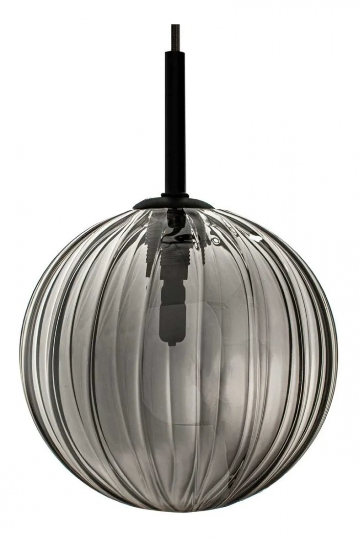 Pendente Starlux Malu 1L G9 Preto e Globo Smoky Ø150mm ZR061-S-SKY