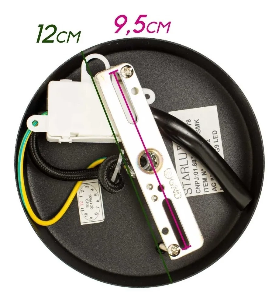 Pendente Starlux Malu 1L G9 Preto e Globo Smoky Ø150mm ZR061-S-SKY