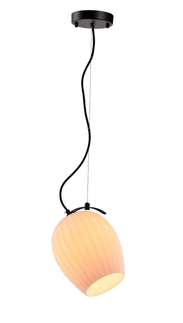 Pendente Starlux Izadora Preto e Vidro Branco 1L E14 Ø180x230mm ZR048-W