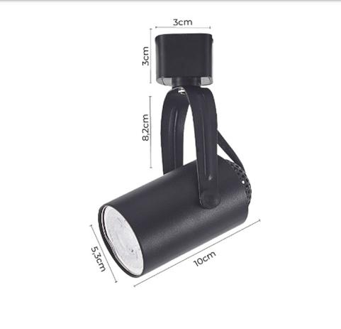 Spot para Trilho Nordecor Lille Dicróica GU10 Preto Ø53x100mm 6640