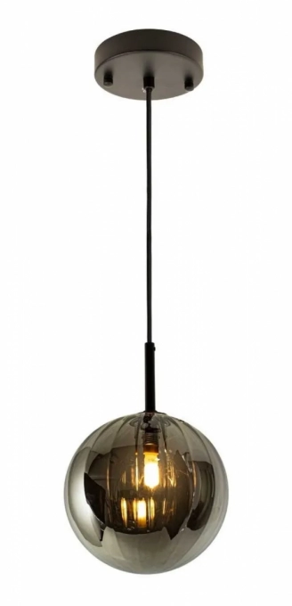 Pendente Starlux Malu 1L G9 Preto e Globo Smoky Ø150mm ZR061-S-SKY