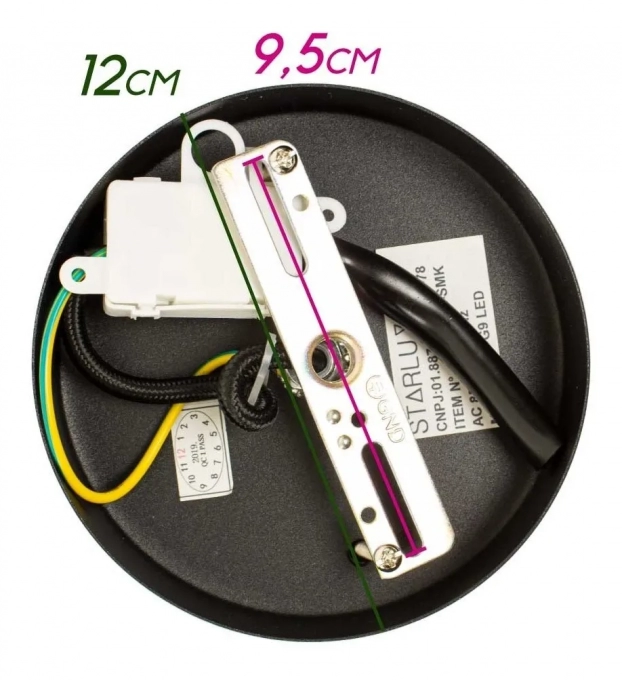 Pendente Starlux Malu 1L G9 Preto e Globo Smoky Ø150mm ZR061-S-SKY