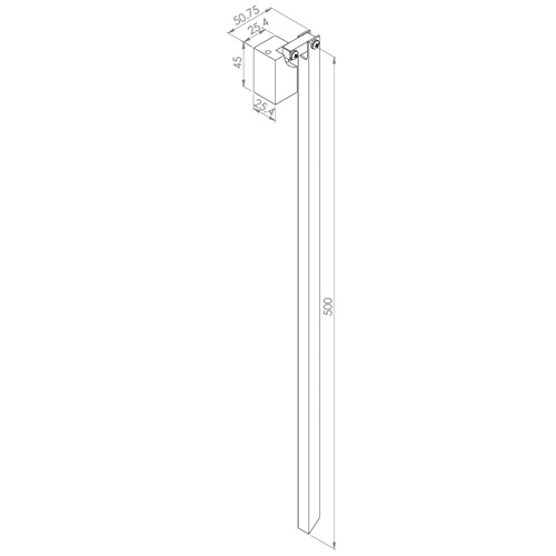 Balizador Direct Light Quadrati Articulado 1,5 watts 34° 2700K IRC90 IP66 Bivolt Haste 500mm DL PT1