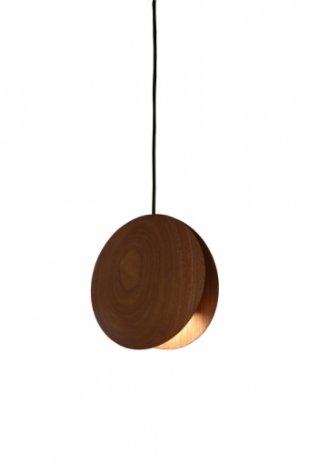 Pendente Nova Home Oyster Madeira Jequitibá 1L E27 Ø230x110mm 3132