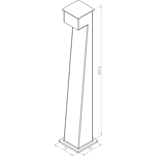 Poste Balizador Direct Light Postinho 2,7 watts 2700K IRC90 IP66 75x75x422mm DL PT2