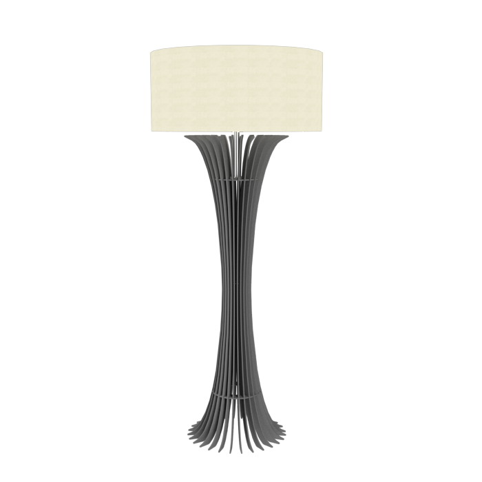 Coluna Accord Stecche Di Legno Curva Cúpula Tecido 1L E27 Ø700x1660mm 363