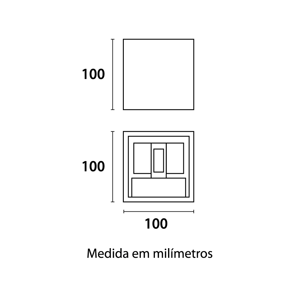 Arandela Germany Free 6 Watts 3000K Branco Bivolt IP65 100x100mm 19320311
