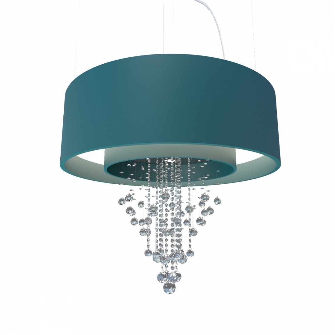 Pendente Accord Cilíndrico Duplo com Cristais 170 watts 2700K + 10L GU10 Ø1500x950mm 1155C