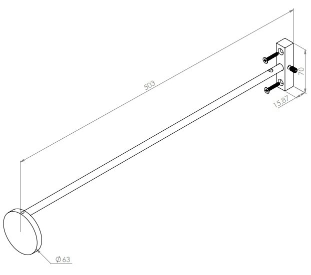 Arandela Direct Light V-Garden Jardim Vertical 2,7 watts Haste 500mm Bivolt 2700K IRC90 120° IP66  DL AR8