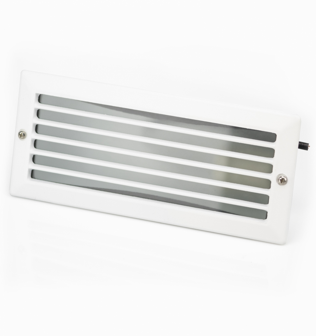 Balizador Embutido Germany Einbau Alumínio e Vidro com Grade Reta 1L E27 IP44 235x100mm 6200230