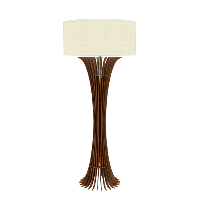 Coluna Accord Stecche Di Legno Curva Cúpula Tecido 1L E27 Ø700x1660mm 363