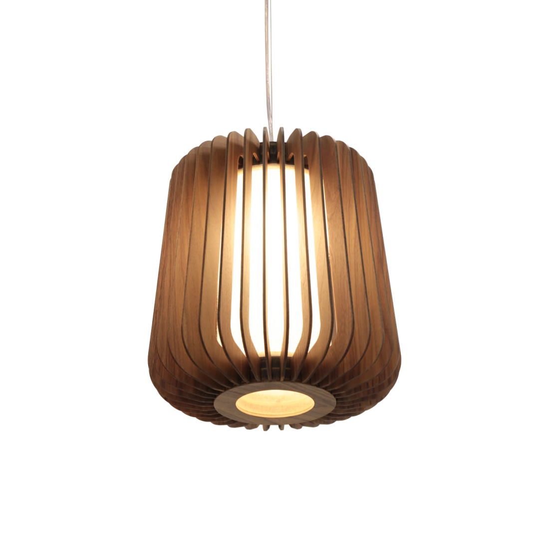 Pendente Accord Stecche Di Legno 1L E27 Ø200x200mm 1426