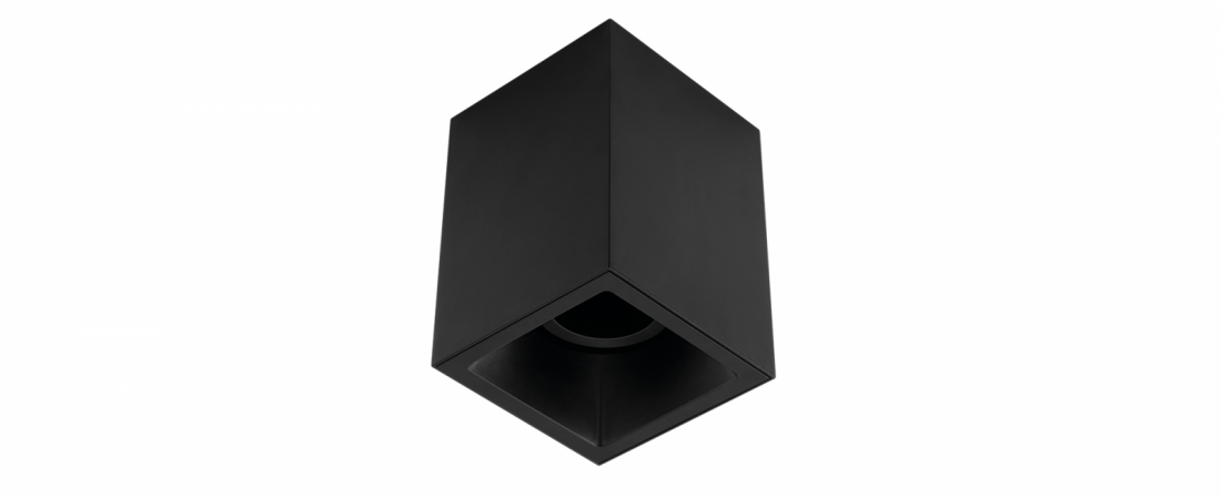 Plafon Sobrepor Stella Square Out PAR20 Preto Direcionável 120x120x161mm STH20920PTO