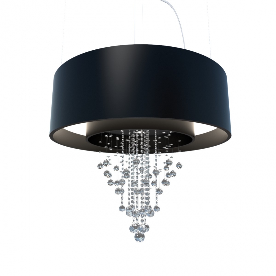 Pendente Accord Cilíndrico Duplo com Cristais 170 watts 2700K + 10L GU10 Ø1500x950mm 1155C