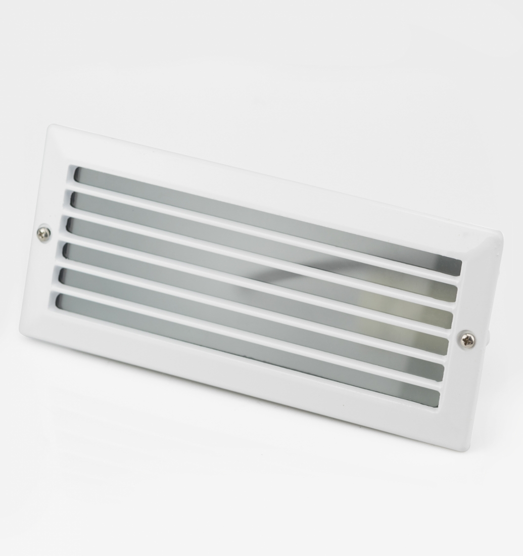 Balizador Embutido Germany Einbau Alumínio e Vidro com Grade Reta 1L E27 IP44 235x100mm 6200230