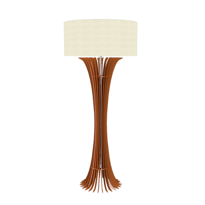 Coluna Accord Stecche Di Legno Curva Cúpula Tecido 1L E27 Ø700x1660mm 363