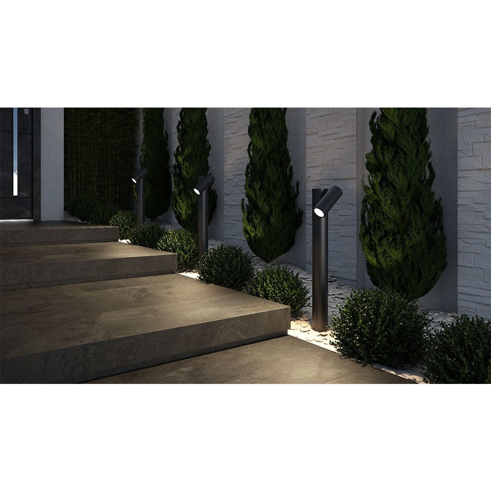 Poste Balizador Germany Arten Alumínio Preto Fosco 1L GU10 IP54 500mm 28100410-16
