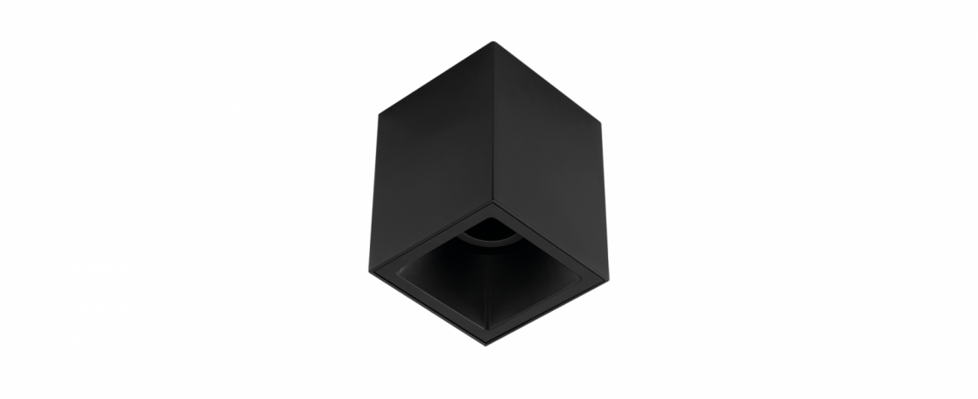 Plafon Sobrepor Stella Square Out MR16 Preto Direcionável 100x100x120mm STH20915PTO