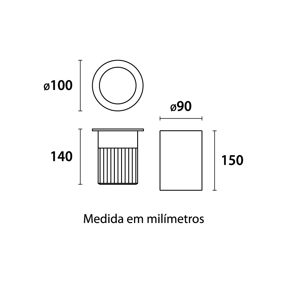 Embutido de Solo Germany Focus Inox 30 watts 3000K 12° IP67 Bivolt Ø100x140mm 12950355