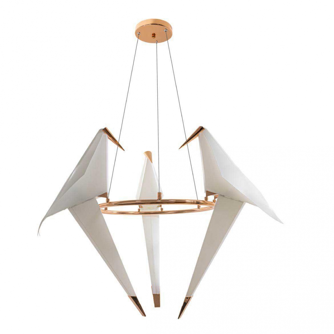 Pendente Starlux Bird Pássaro Origami Rose Gold 18 watts 2700K Ø600mm 12264-3L-RG