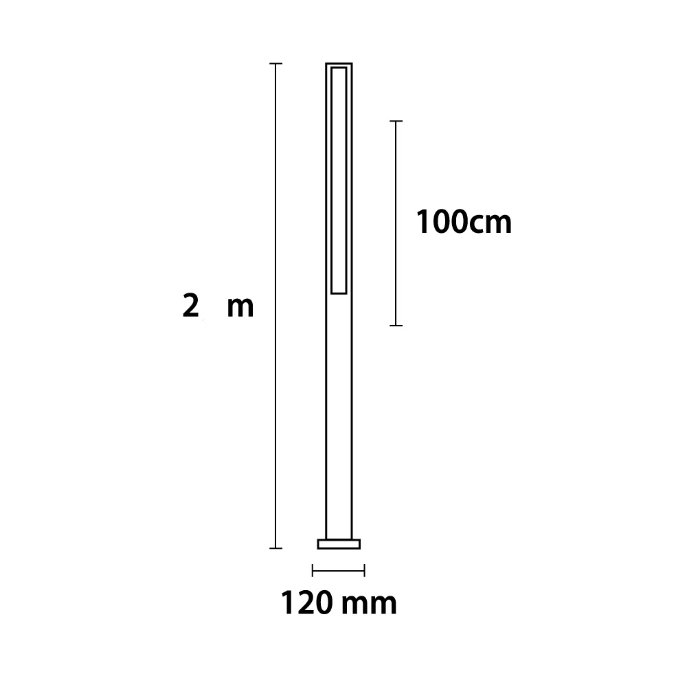 Poste Germany Garten 1L Tubular T8 1200mm Alumínio 2000mm 14420410