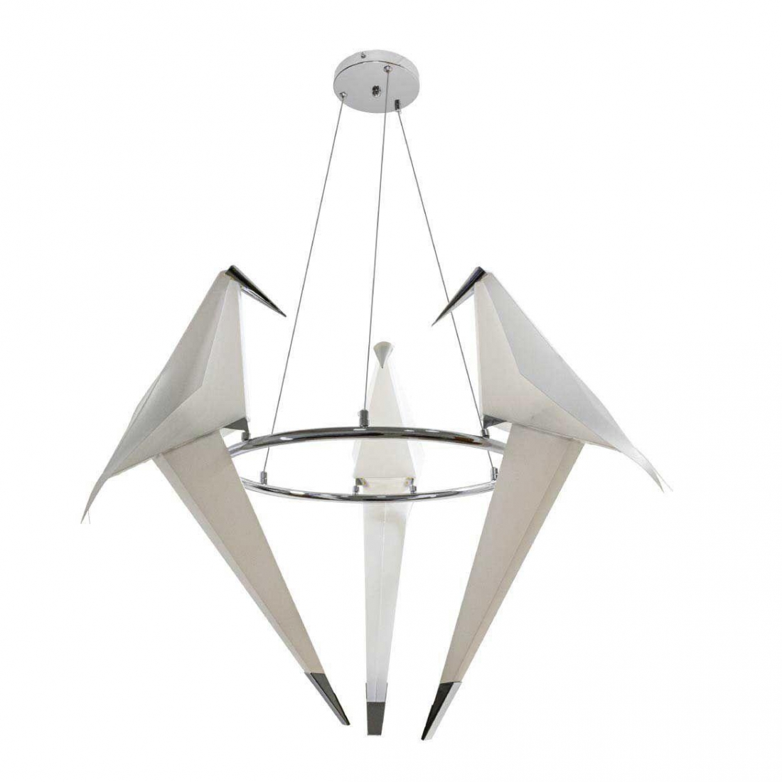 Pendente Starlux Bird Pássaro Origami Cromado 18 watts 2700K Ø600mm 12264-3L-CH