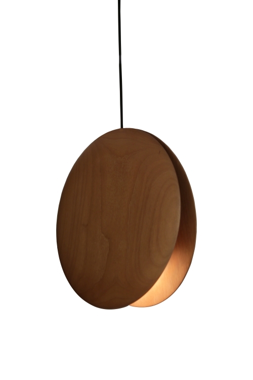 Pendente Nova Home Oyster Madeira Jequitibá 1L E27 Ø380x110mm 3133
