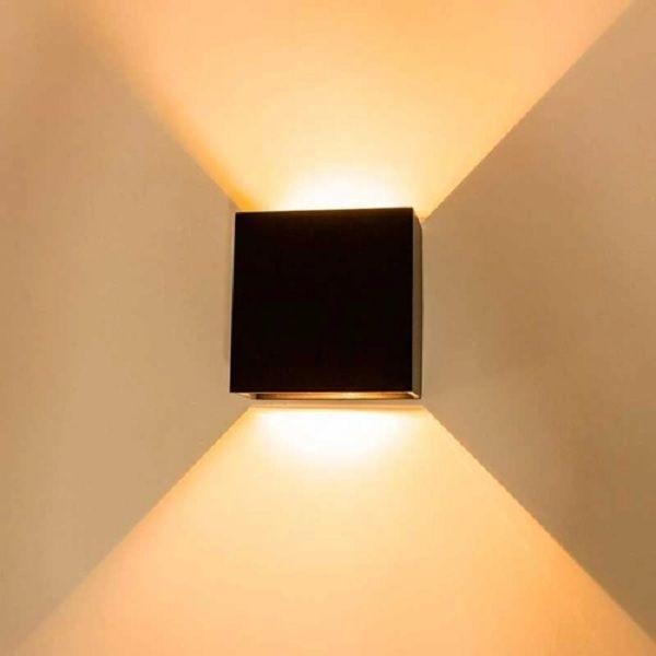 Arandela Germany Light 4 Watts 3000K Facho Ajustável Preto IP65 120x120x52mm 20463016