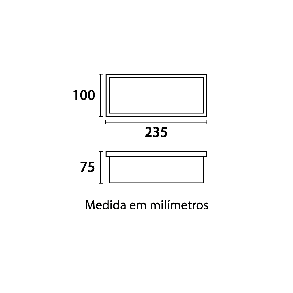 Balizador Embutido Germany Einbau Alumínio e Vidro sem Grade 1L E27 IP44 235x100mm 6100230