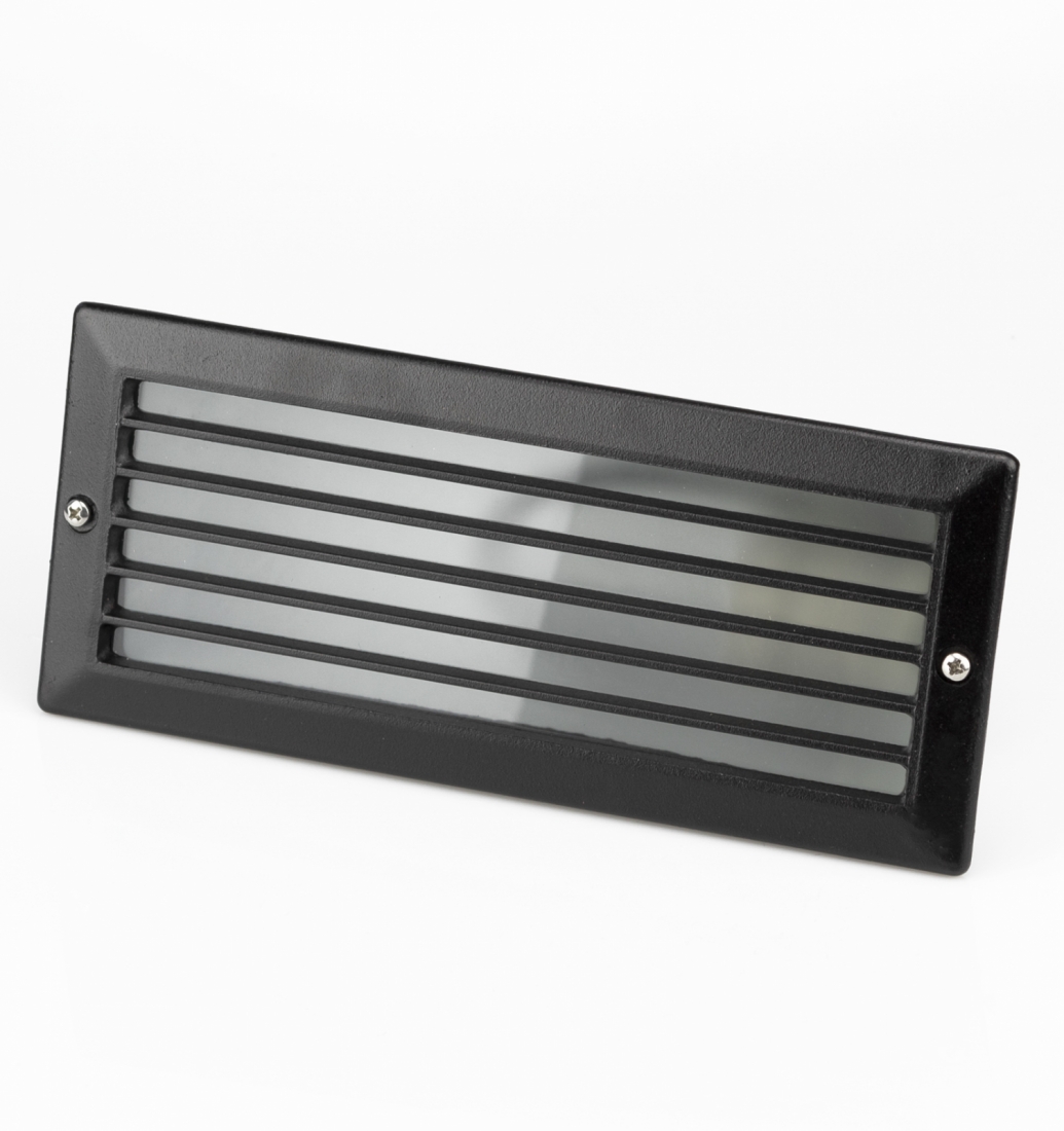 Balizador Embutido Germany Einbau Alumínio e Vidro com Grade Reta 1L E27 IP44 235x100mm 6200230